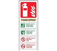 vsafety 11003 ac-s señal de extintor, espuma spray no ID, autoadhesivo, vertical, 75 mm x 200 mm, color beige/negro/verde/rojo