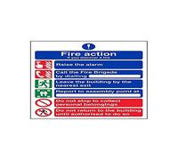 VSafety 12009A3 señal de acción contra incendios de 6 puntos si descubre un fuego, 297 mm x 420 mm (A3)