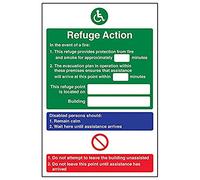 VSafety 12017AU-R'Refuge Action/Refuge Point Located On' - Señal (200 x 300 mm, 3 unidades)