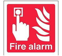 vsafety 13011 af-r equipo contra incendios señal, alarma contra incendios Logo, plástico rígido, cuadrado, 100 mm x 100 mm), color rojo