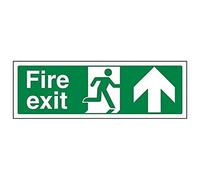 vsafety 14001 ax-s signo "Fire Exit y flecha hacia arriba, vinilo autoadhesivo, paisaje, 300 mm x 100 mm), color verde