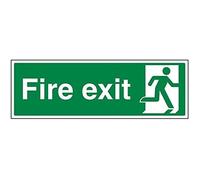 vsafety 14009bj-r final hombre derecho Fire Exit Sign, 1 mm plástico rígido, paisaje, 450 mm x 150 mm