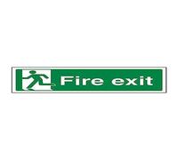 VSafety 14009BP-R2 Señal final de salida de fuego para hombre derecha, señal de salida de incendio, 600 x 200 mm, plástico rígido de 2 mm