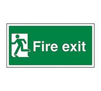 VSafety 14010AY-R'Final Fire Exit Man Left' Señal de paisaje, 300 mm x 150 mm (paquete de 3)