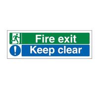 vsafety 14012bj-s de salida de incendios/Keep Clear Fire Exit Sign, vinilo autoadhesivo, paisaje, 450 mm x 150 mm