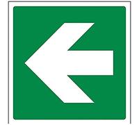 Vsafety 14016 am-s señal de salida flecha, recto, autoadhesivo, cuadrado, 150 mm x 150 mm), color verde