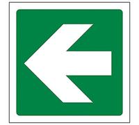 VSafety 14016AF-S'Green Straight Arrow - Letrero cuadrado (100 x 100 mm, 3 unidades), color verde