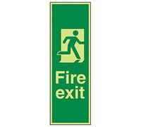 VSafety 14045AV-G'Final Fire Exit Man Right' Señal Retrato, 200 mm x 600 mm (Pack de 3)