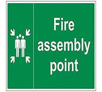 vsafety 17003bq-r Fire punto de montaje signo, fuego montaje punto con familia, plástico rígido, paisaje, 600 mm x 400 mm), color verde