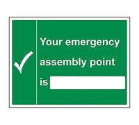 VSafety 17011BF-S'Your Emergency Assembly Point Is Sign, 400 mm x 300 mm (Pack de 3)