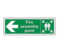 vsafety 17021 ax-r flecha izquierda fire punto de montaje signo, 1 mm plástico rígido, paisaje, 300 mm x 100 mm