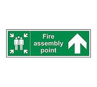 VSafety 17023BJ-R'Fire Assembly Point Arrow Up' - Señal (3 unidades, 450 x 150 mm)