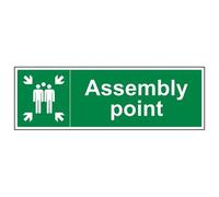 vsafety 17037bp-r Fire punto de montaje signo, punto de reunión, plástico rígido, paisaje, 600 mm x 200 mm), color verde