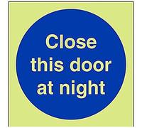 vsafety 18001 AF-G señal obligatoria, Fire Door Keep Shut", plástico, cuadrada, 100 mm x 100 mm, color azul