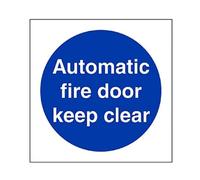 VSafety 18002AE-S'Automatic Fire Door Keep Clear' - Letrero cuadrado (80 x 80 mm, 3 unidades)
