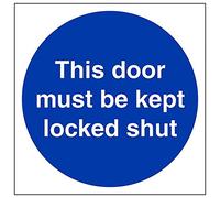 VSafety 18008AT-R "This Door Must Be Kept Locked Shut", 200 mm x 200 mm (Pack de 3)