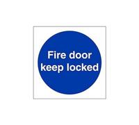 VSafety 18016AF-R'Fire Door Keep Locked' - Señal cuadrada (100 x 100 mm, 3 unidades)
