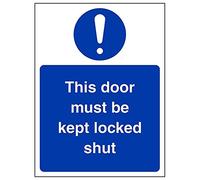 VSafety 18042AN-S'This Door Must Be Sept Locked Shut' - Señal (150 x 200 mm, 3 unidades)