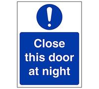VSafety 18044AN-S'Close This Door At Night' - Señal (150 x 200 mm, 3 unidades)