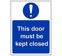 VSafety 18060AN-R "This Door Must Be Kept Closed" - Cartel retrato, 150 mm x 200 mm (Paquete de 3)