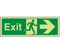 VSafety 21004BJ-G'Arrow Right Safe Condition Exit' - Señal (plástico, 1 mm, 450 x 150 mm), color verde