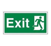 VSafety 21009AY-S'Final Exit Man Right' - Letrero (300 mm x 150 mm, 3 unidades)