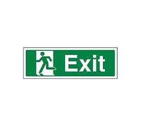 vsafety 21010 ax-r seguro Condición salida señal, Final Exit man izquierda, paisaje, 1 mm plástico rígido, 300 mm x 100 mm), color verde