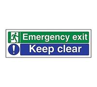 vsafety 21011 ax-s seguro Condición salida señal, salida de emergencia/keep transparente, paisaje, vinilo autoadhesivo, 300 mm x 100 mm, azul, verde