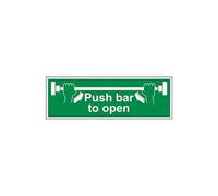 VSafety 22001BP-S'Push Bar To Open' - Señal (600 x 200 mm, 3 unidades)