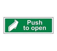 vsafety 22003 ax-s "push to open" seguro Condición puerta señal, autoadhesivos, paisaje, 300 mm x 100 mm), color verde