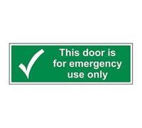 VSafety 22005BJ-S'This Door Is For Emergency Use Only', Señal de 450 mm x 150 mm (Pack de 3)