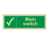 VSafety 23026AX-G - Placa de seguridad para interruptor principal (300 x 100 mm), color verde