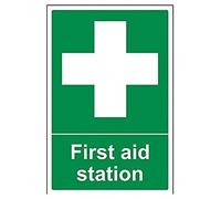 Vsafety 31006 au-s'estación de primeros auxilios primeros auxilios General señal, autoadhesivos, vertical, 200 mm x 300 mm, verde