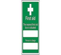 vsafety 31010 au-s "El más cercano Primeros Auxilios Caja Is Situado" primeros auxilios General señal, autoadhesivos, vertical, 200 mm x 300 mm, verde