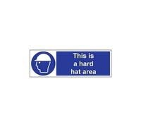 VSafety 41009BJ-S'This Is A Hard Hat Area' Sign, horizontal, 450 mm x 150 mm (Pack de 3)