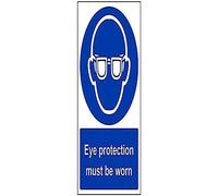 vsafety 41041 au-r "protección ocular debe llevarse" obligatorio EPI Sign, plástico rígido, vertical, 200 mm x 300 mm), color azul