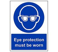 VSafety 41041BC-R 'Eye Protection Must Be Worn' - Señal de retrato (300 x 400 mm, 3 unidades)