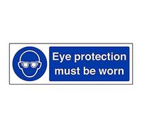 vsafety 41051 ax-r "protección ocular debe llevarse" obligatorio EPI Sign, plástico rígido, paisaje, 300 mm x 100 mm, color azul
