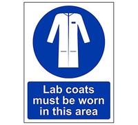 VSafety 41066AN-S'Lab Coats Must Be Worn In This Area' cartel de 150 mm x 200 mm (paquete de 3)