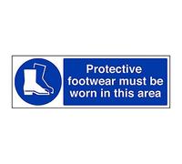 VSafety 41091BJ-S'Protective Footwear Wear In This Area', señal de 450 mm x 150 mm (Pack de 3)