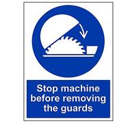 VSafety 42003BC-S'Stop Machine Before Removing The Guards' - Letrero (300 x 400 mm, 3 unidades)
