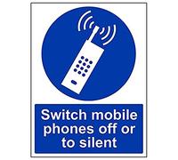 VSafety 43007BC-S'Switch Mobile Phones Off Or To Silent' Sign, 300 mm x 400 mm (Pack de 3)