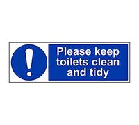 VSafety 43025BP-S'Please Keep These Toilets Clean and Tidy' - Señal (600 x 200 mm, 3 unidades)