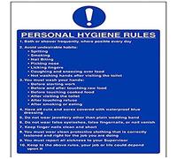 vsafety 44008 au-r obligatorio Catering Sign, plástico rígido, higiene Personal reglas, vertical, 200 mm x 300 mm), color azul