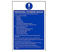 vsafety 44008 au-s obligatorio Catering señal, autoadhesivos, higiene Personal reglas, vertical, 200 mm x 300 mm), color azul