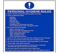 vsafety 44008bc-s obligatorio Catering señal, autoadhesivos, higiene Personal reglas, vertical, 300 mm x 400 mm, color azul