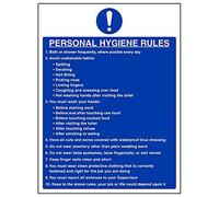 VSafety 44008BC-S'Personal Hygiene Rules' Sign, vertical, 300 mm x 400 mm (3 unidades)