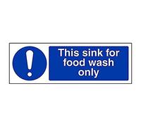 VSafety 44056AX-S 'This Sink For Food Wash Only' Sign, horizontal, 300 mm x 100 mm (Pack de 3)