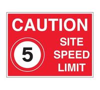 VSafety 5 MPH Site Speed Limit - 800 x 600 mm, compuesto de aluminio de 3 mm con revestimiento antigraffiti y señal de seguridad de canal de fijación