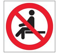 VSafety 51012AT-R'No Sitting Logo' Letrero cuadrado, 200 mm x 200 mm (paquete de 3)
